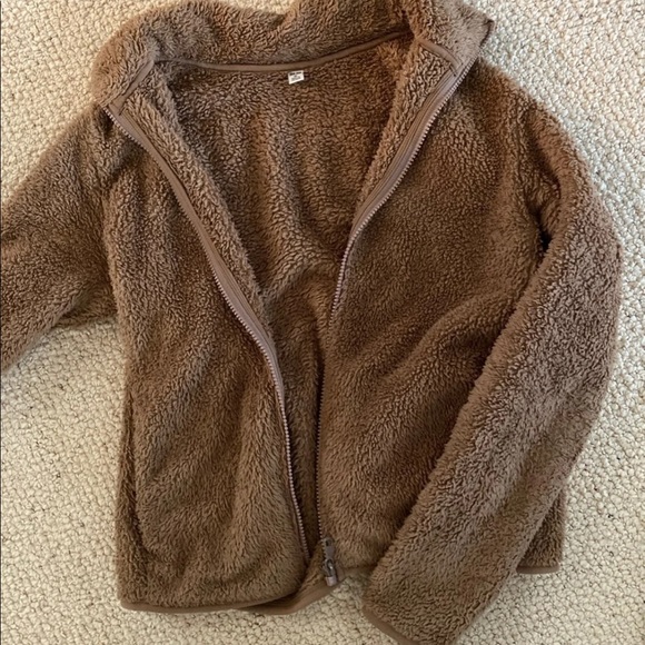 Fuzzy Teddy Bear Zip Up Jacket - Picture 3 of 3